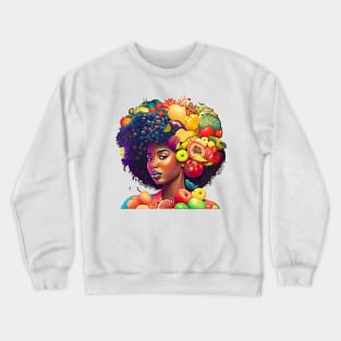 Fruitful Black Woman Healthy Food African American Women Crewneck Sweatshirt